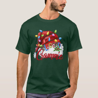 Womens Womens Blessed Gammie Santa Hat Christmas T-Shirt