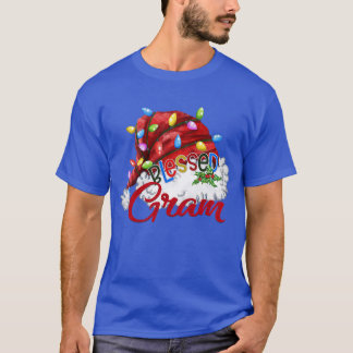 Womens Womens Blessed Gram Santa Hat Christmas Li T-Shirt