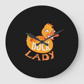 Womens Womens Duck Lady Gift Duckling And Ducky Large Clock