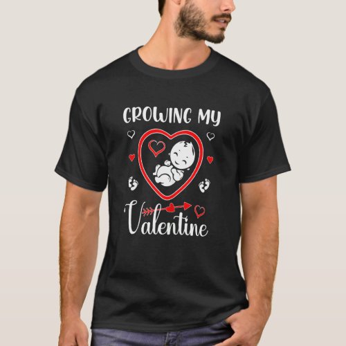 Womens Womens Growing My Valentine Pregnancy New M T_Shirt