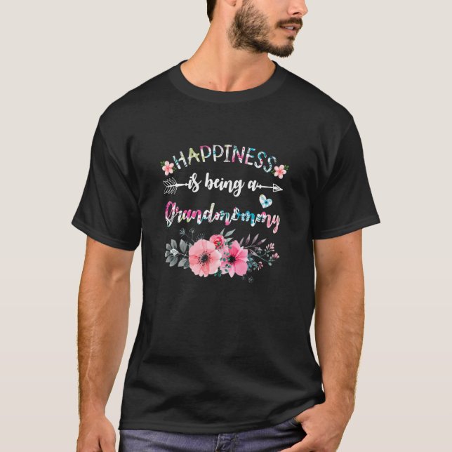 Womens Womens Happiness Is Being A Grandmommy Moth T-Shirt (Front)