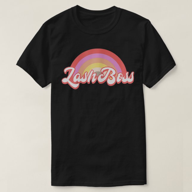 Womens Womens Lash Boss Etentionist Eyelash Artist T-Shirt (Design Front)