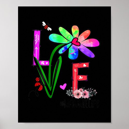 Womens Womens Love Nannie Life Daisy Flower Funny Poster