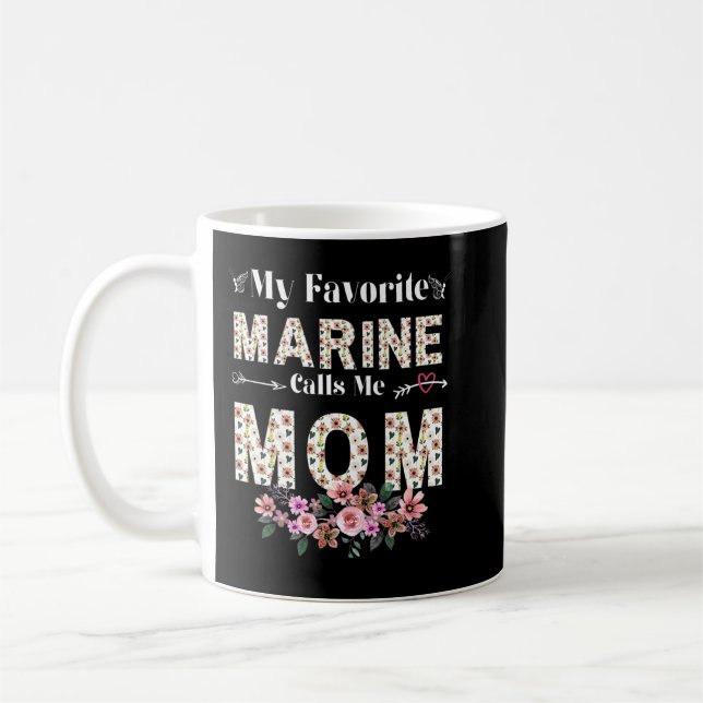 Womens Womens My Favorite Marine Calls Me Mom Shir Coffee Mug (Left)