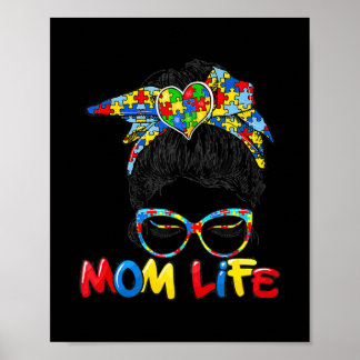 Womens Womens Th Autistic Autism Awareness Mom Poster
