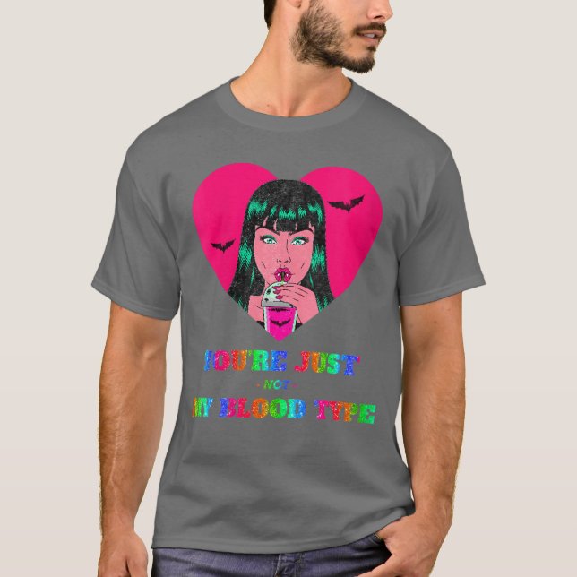 Womens Womens Vampire Halloween Not My Bloodype Ho T-Shirt (Front)