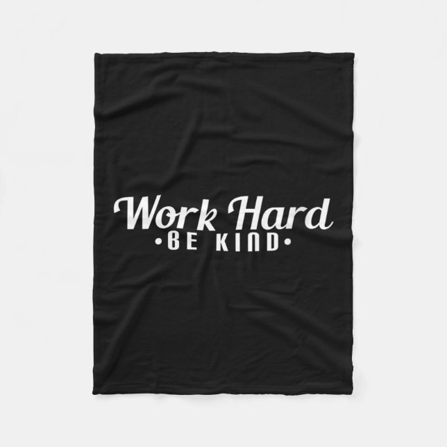 Womens Work Hard Be Kind Motivational V-neck  Fleece Blanket (Front)