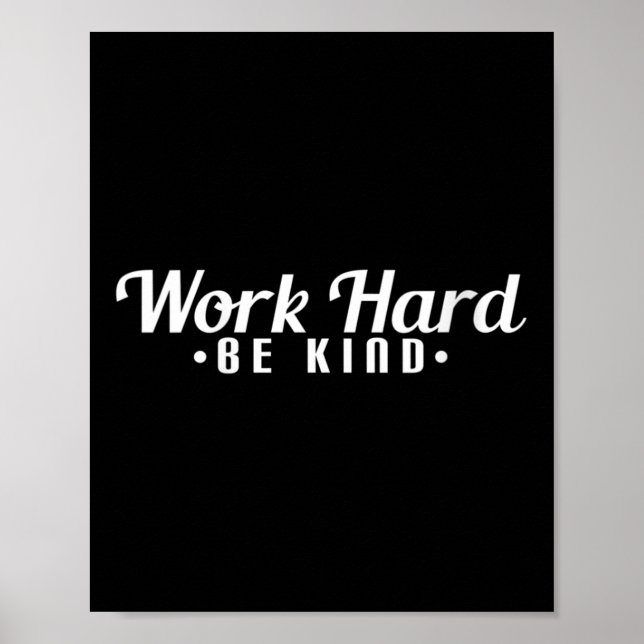 Womens Work Hard Be Kind Motivational V-neck  Poster (Front)