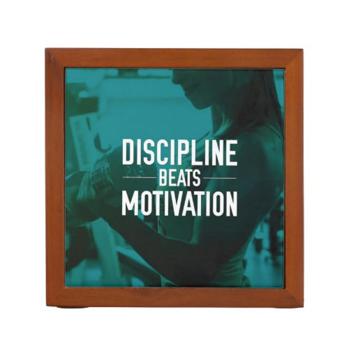 Womens Workout _ Discipline Beats Motivation Desk Organizer