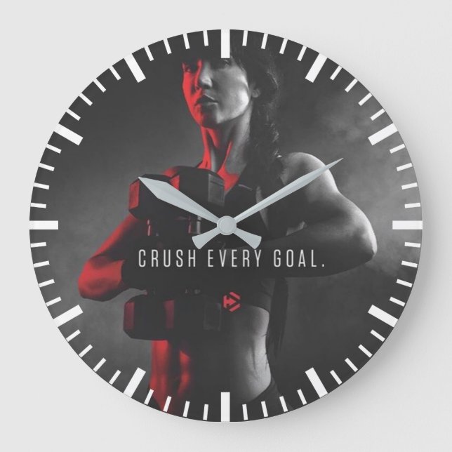 Women's Workout Inspiration - Crush Every Goal Large Clock (Front)