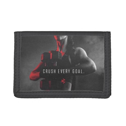 Womens Workout Inspiration _ Crush Every Goal Trifold Wallet