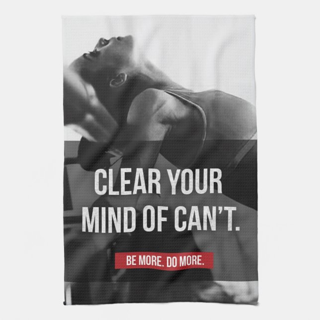Women's Workout Motivation - Clear Your Mind Kitchen Towel (Vertical)