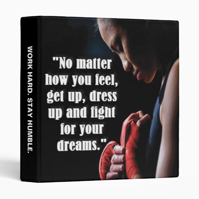 Women's Workout Motivational 3 Ring Binder (Front/Spine)