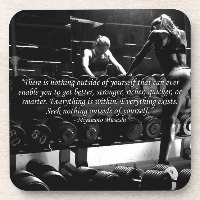 Women's Workout Motivational Coaster (Front)