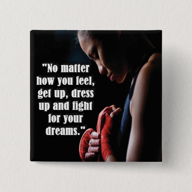 Women's Workout Motivational Pinback Button (Front)
