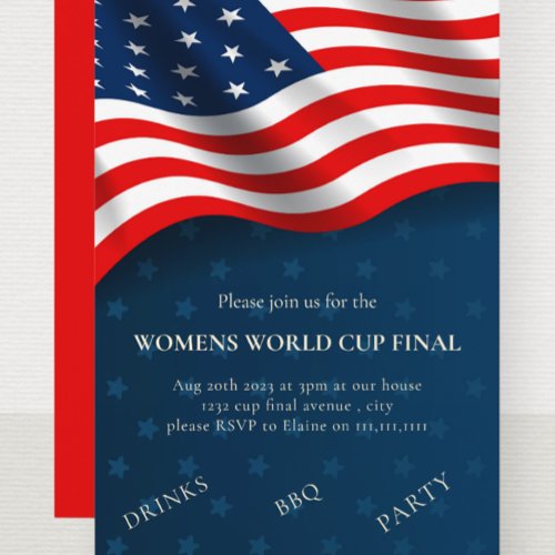Womens world cup final party invitation 