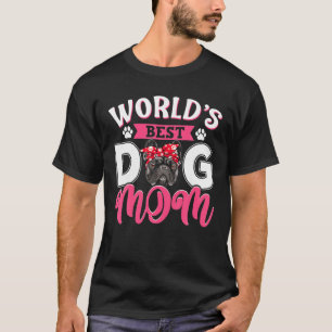 Womens World's Best French Bulldog Dog Mom Funny M T-Shirt