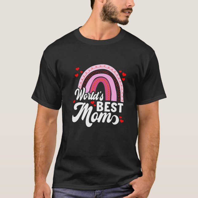 Women's World's Best Mom Rainbow T-Shirt (Front)