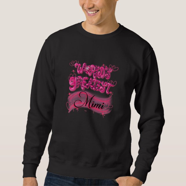 Womens World's Greatest Mimi - Heart Art Sweatshirt (Front)