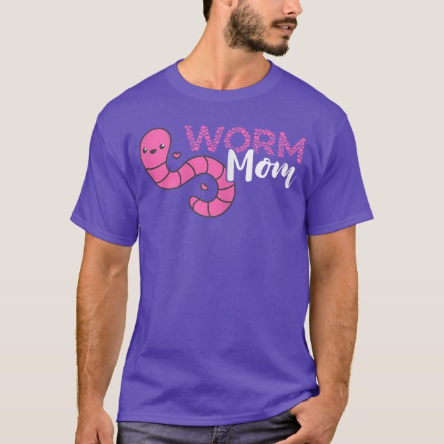Womens Worm Farmer Mom Mother Vermiculture Red Wig T-Shirt (Front)