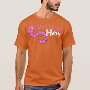 Womens Worm Farmer Mom Mother Vermiculture Red Wig T-Shirt