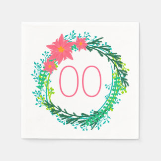 Women's Wreath 91st 92nd 95th 98th 99th Birthday Napkins