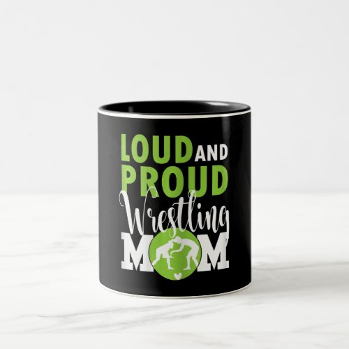 Womens Wrestling Mom Funny Wrestler Costume Gift Two_Tone Coffee Mug