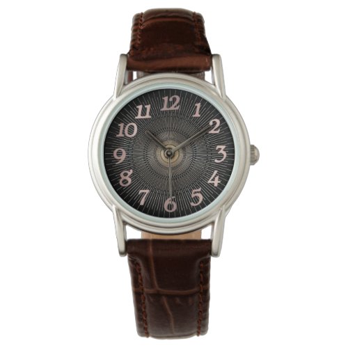 Womens wristwatch black dial plate English number