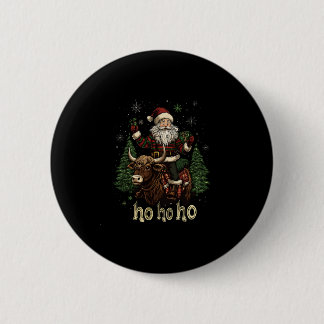 Womens Xmas Tree Lighting Santa Riding Highland Co Button