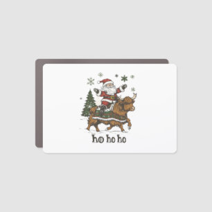 Womens Xmas Tree Lighting Santa Riding Highland Co Car Magnet