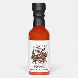 Womens Xmas Tree Lighting Santa Riding Highland Co Hot Sauces
