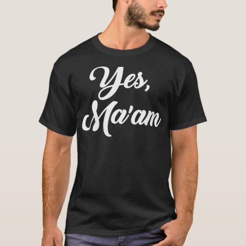 Womens Yes Maam VNeck  T_Shirt