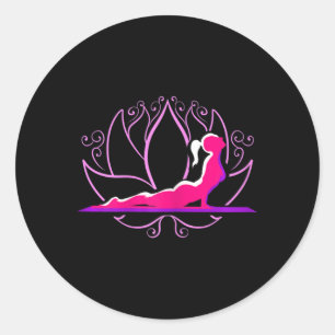 Womens Yoga Gift For Yoga Exercises Girl Spiritual Classic Round Sticker