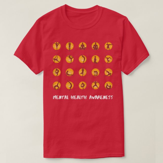 Womens Yoga Mental Health Awareness 7033 3113  T-Shirt (Design Front)
