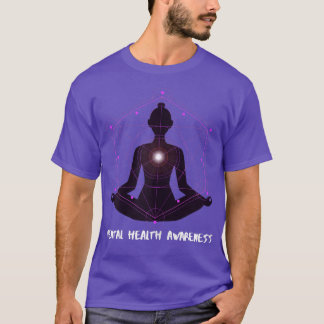 Womens Yoga Mental Health Awareness 7041 3121 T-Shirt