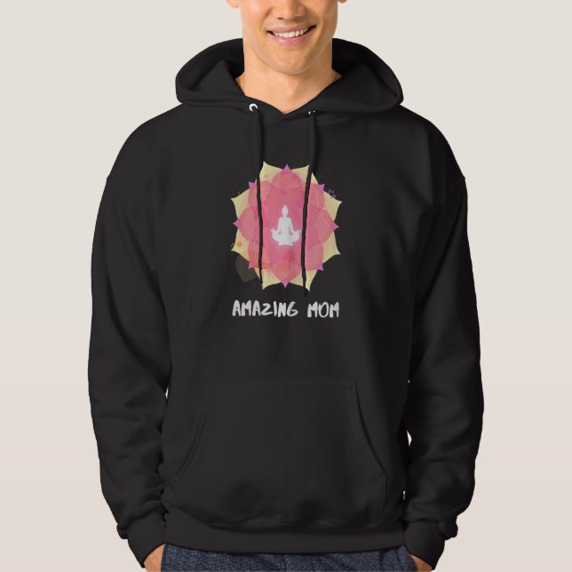 Womens Yoga Mom Mothers Day Mandala 3 Hoodie (Front)