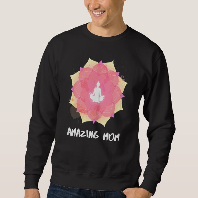 Womens Yoga Mom Mothers Day Mandala 3 Sweatshirt (Front)