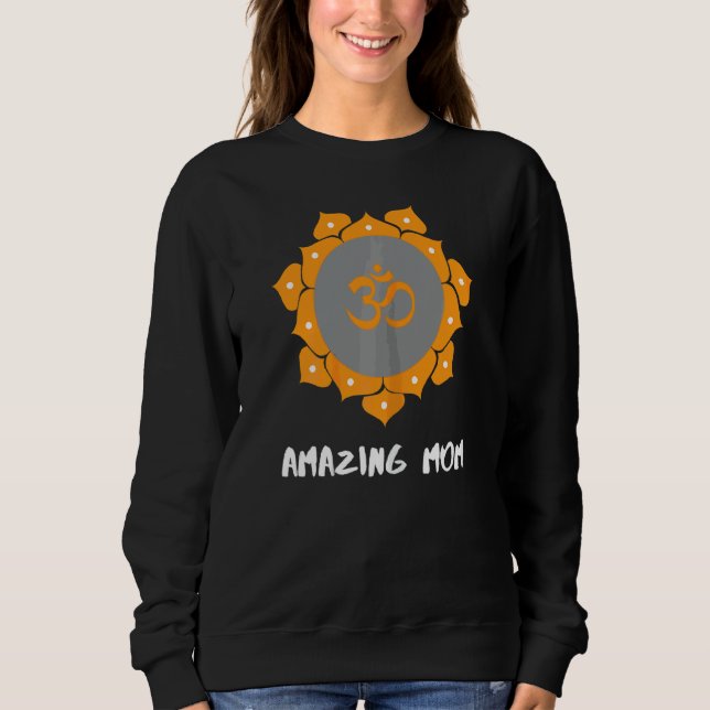 Womens Yoga Mom Mothers Day Mandala Om 3 Sweatshirt (Front)