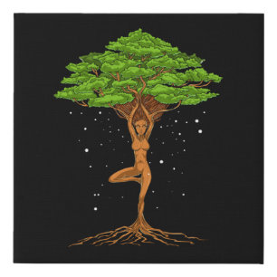 Womens Yoga Tree Of Life Faux Canvas Print