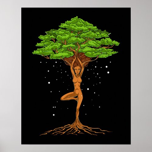 Womens Yoga Tree Of Life Poster