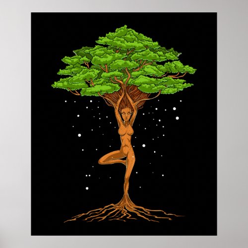 Womens Yoga Tree Of Life Poster