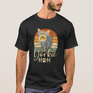 Womens Yorkie Mom Retro Yorkshire Terrier Dog Mam T-Shirt