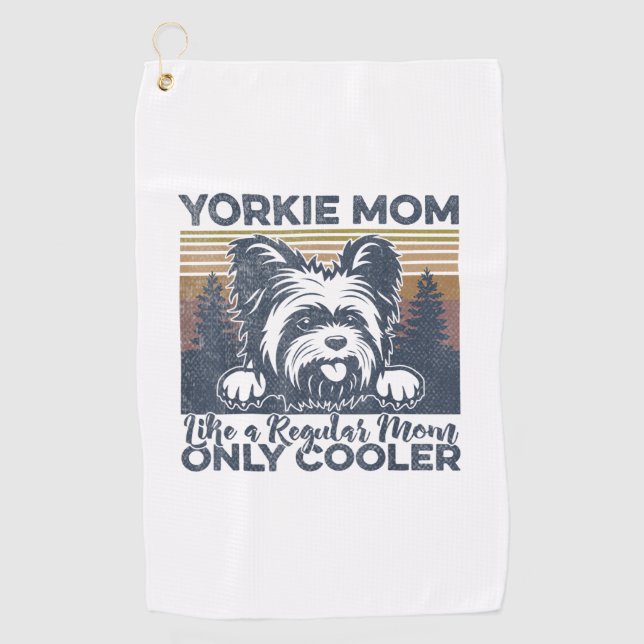 Womens Yorkie Mom _Yorkshire Mama Dog Mother's Day Golf Towel (Front)