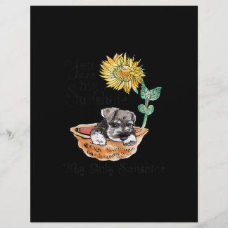 Womens You Are My sunshine Schnauzer Sunflower Letterhead