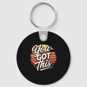 Womens You Got This – Retro-insred Motivational V- Keychain