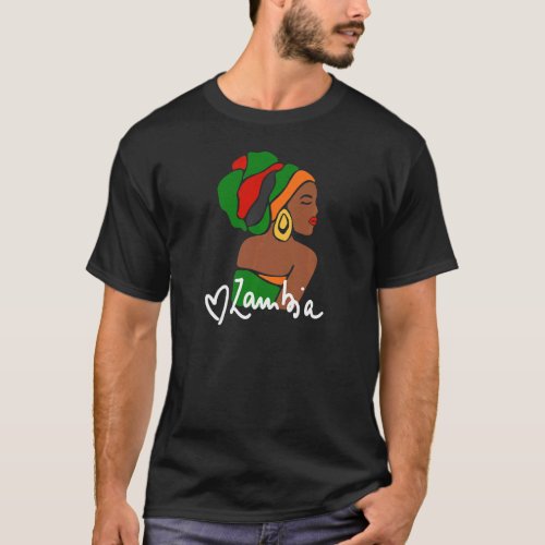 Womens Zambia Zambian Flag African Ethnic Heritage T_Shirt