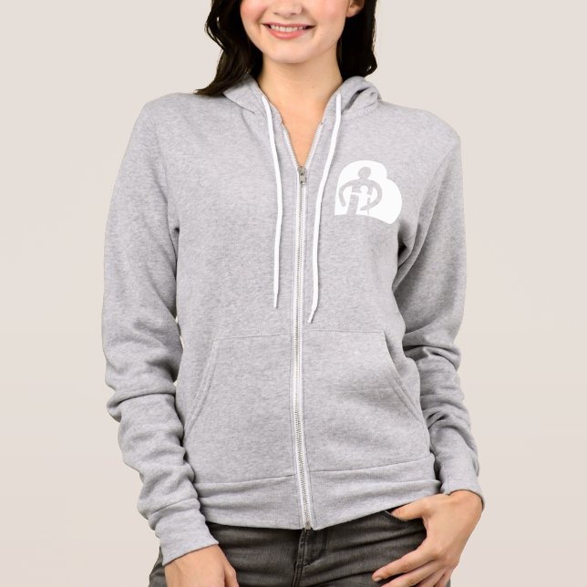 Womens Zip-Up Jacket (grey) Hoodie (Front)