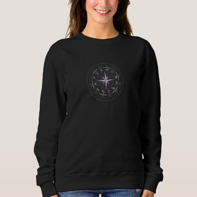 Womens Zodiac Wheel Astrology For Her Horoscope Zo Sweatshirt (Front)