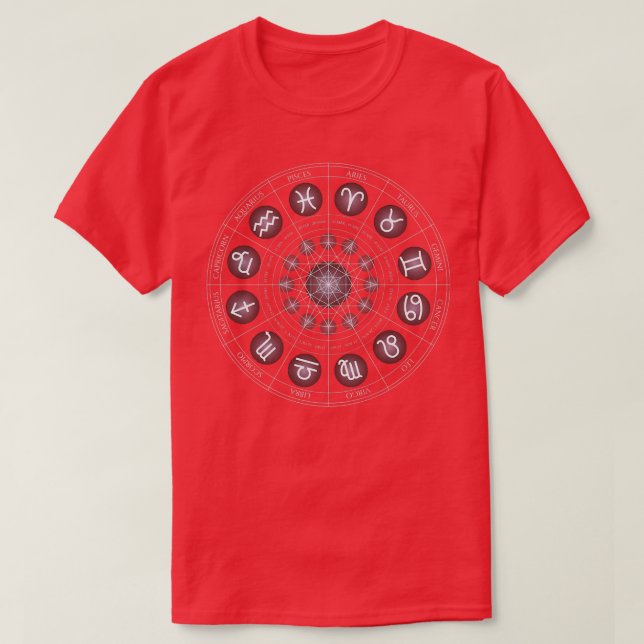 Womens Zodiac Wheel Astrology For Her Horoscope Zo T-Shirt (Design Front)