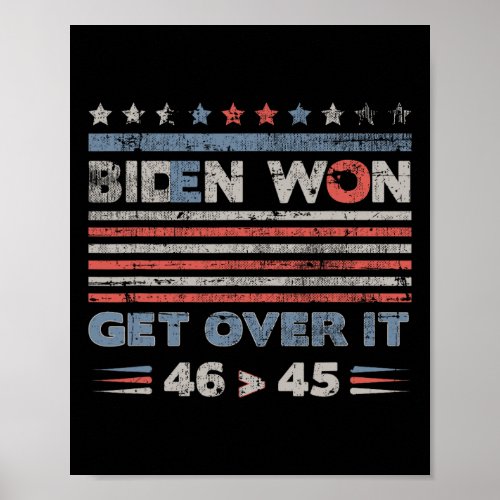 Won Get Over It Pro Joe Biden Anti Trump Funny  Poster